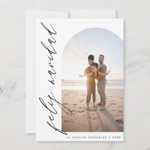 Cartão De Festividades Feliz Navidad Minimalista Arco y Caligrafía Foto