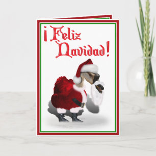 Cartão De Festividades Feliz Navidad - Papais noeis Bobos Ganso