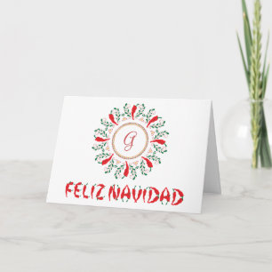 Cartão De Festividades Feliz Navidad Pimenta Vermelha Chile