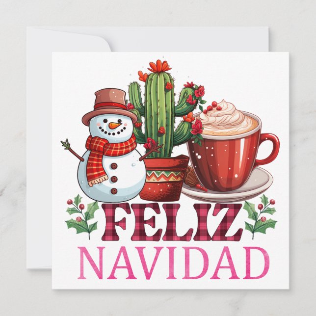 Cartão De Festividades Feliz Navidad - Saudação, Feliz Natal (Frente)