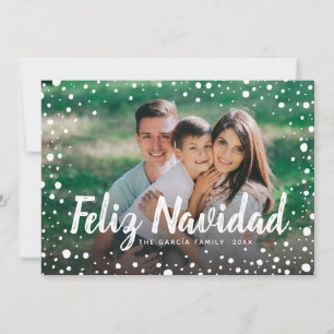 Cartão De Festividades Feliz Navidad Snow Holiday Greeting Photo