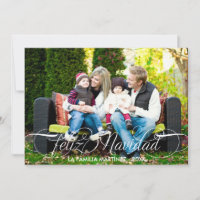 Feliz Navidad Tarjeta Fotográfica Escritura Blanca