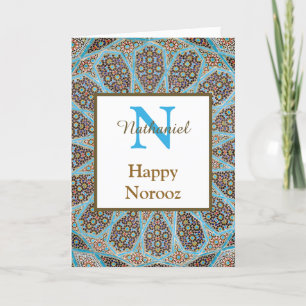 Cartão De Festividades Feliz Norooz Ano Novo Persa Monograma Inicial 