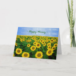 Cartão De Festividades Feliz Norooz, Girassóis no Campo