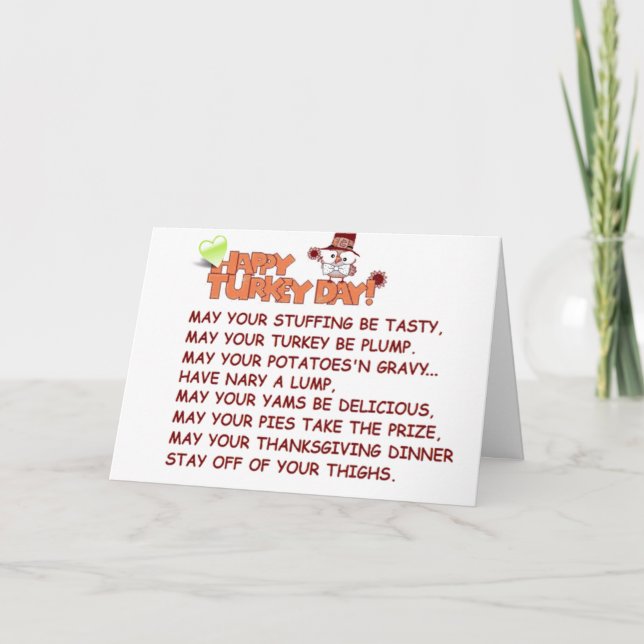 CARTÃO DE FESTIVIDADES FELIZ "OBRIGADO" COM UM POUCO DE PIADA! (Frente)