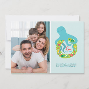 Cartão De Festividades Feliz Octopus Natal