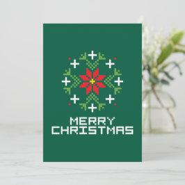 Cartão De Festividades Feliz padrão de Natal 6