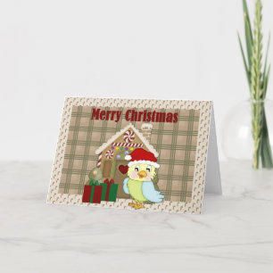 Cartão De Festividades Feliz papagaio de Natal