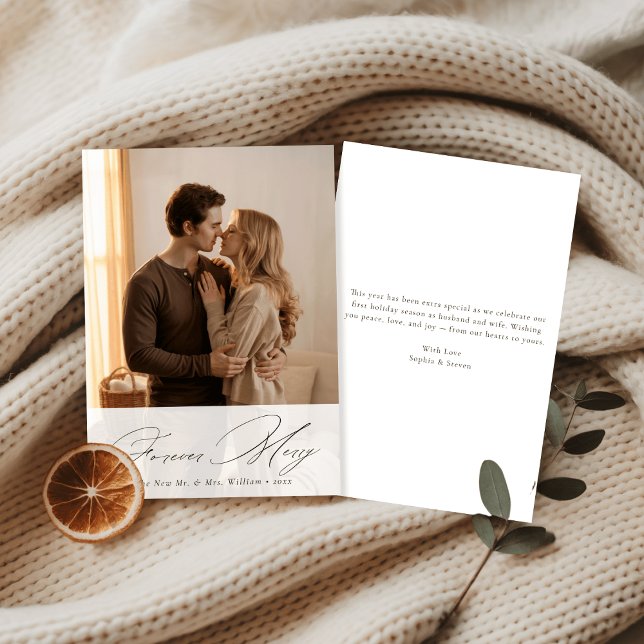 Cartão De Festividades Feliz para sempre Nossa Primeira Foto de Natal Rec (Criador carregado)