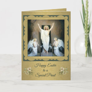 Cartão De Festividades Feliz Páscoa a um Padre Católico Religioso