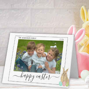Cartão De Festividades Feliz Páscoa Coelho Fofo Foto Infantil