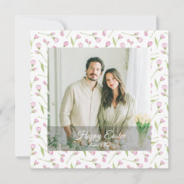 Cartão De Festividades Feliz Páscoa com Foto Personalizada Elegante