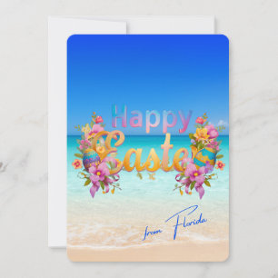 Cartão De Festividades Feliz Páscoa da Florida Tropical Beach