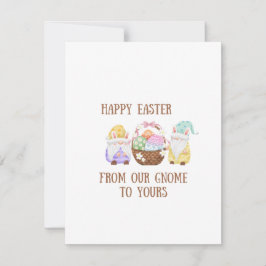 Cartão De Festividades Feliz Páscoa do nosso gnomo para o seu em um