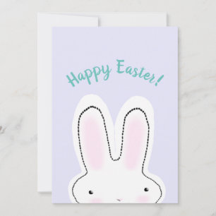Cartão De Festividades Feliz Páscoa Feliz Primavera lilás Bunny fofo engr