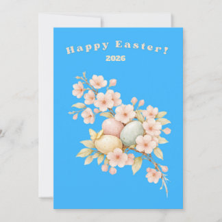 Cartão De Festividades Feliz Páscoa Floral Elegante Flor de Cerejeira Pas