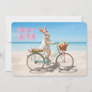 Cartão De Festividades Feliz Páscoa Ilha de Hilton Head Bicicleta na Prai