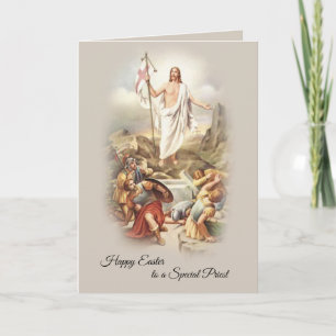 Cartão De Festividades Feliz Páscoa para um Cardeal Católico Especial
