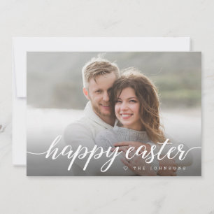 Cartão De Festividades Feliz Páscoa Script Foto Personalizada 