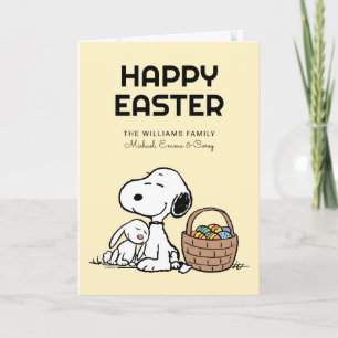 Cartão De Festividades Feliz Páscoa Snoopy & o Coelho da Páscoa