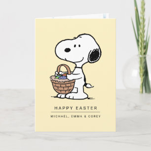 Cartão De Festividades Feliz Páscoa Snoopy & o Coelho da Páscoa