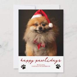 Cartão De Festividades Feliz Pawliday Pet Cachorro Foto Natal 