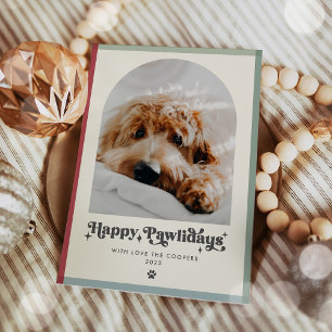 Cartão De Festividades Feliz Pawlidays Cachorro Foto Engraçada Natal