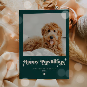Cartão De Festividades Feliz Pawlidays Cachorro Foto Engraçada Natal
