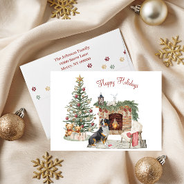 Cartão De Festividades Feliz Pawlidays Cão Design- Bernese Mountain Dog