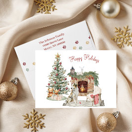 Cartão De Festividades Feliz Pawlidays Design de Cachorro - Borzoi