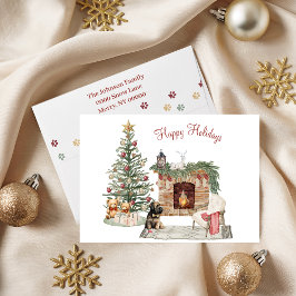 Cartão De Festividades Feliz Pawlidays Design de Cachorro - Briard