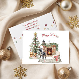 Cartão De Festividades Feliz Pawlidays Design de Cachorro - Dogue Alemão