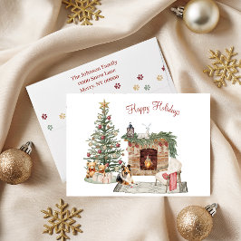 Cartão De Festividades Feliz Pawlidays Design de Cachorro - Sheltie