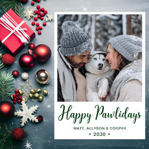 Cartão De Festividades Feliz Pawlidays Foto