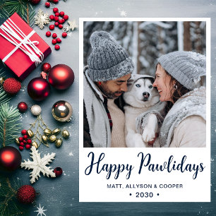 Cartão De Festividades Feliz Pawlidays Foto