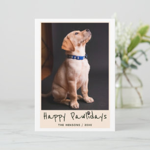 Cartão De Festividades Feliz Pawlidays Foto de Animal de Estimação Divert