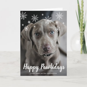 Cartão De Festividades Feliz Pawlidays Foto de Cachorro Fofo Natal Modern