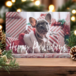 Cartão De Festividades Feliz Pawlidays Letra Moderna Divertida Foto de Ca