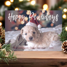 Feliz Pawlidays Script Cute Engraçado Foto Pet Cac