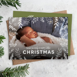 Cartão De Festividades Feliz Pequena Foto da Sobreposição Botânica de Nat