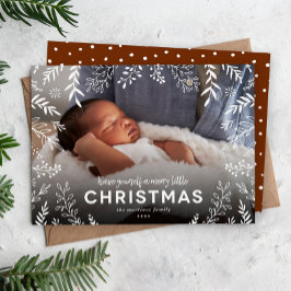 Cartão De Festividades Feliz Pequena Foto da Sobreposição Botânica de Nat