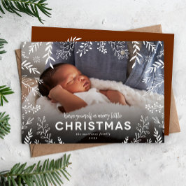 Cartão De Festividades Feliz Pequena Foto da Sobreposição Botânica de Nat