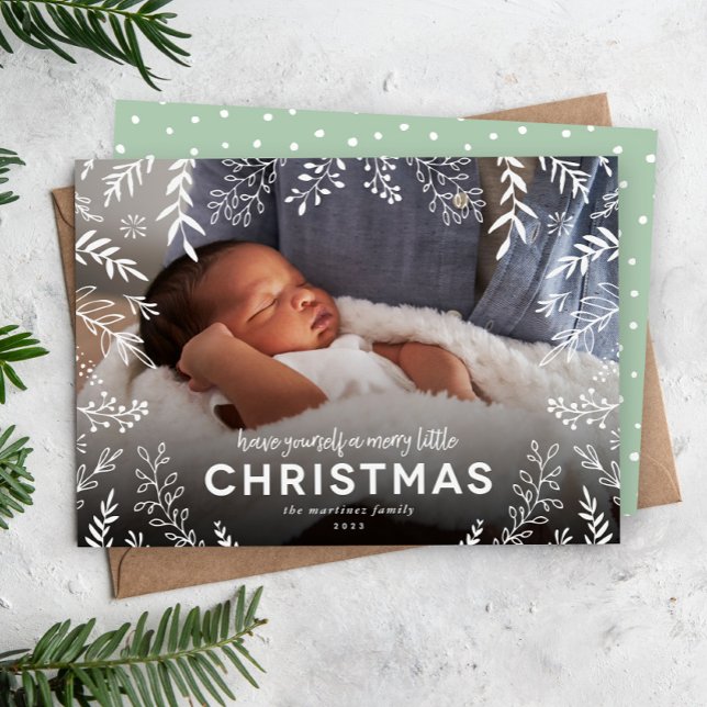 Cartão De Festividades Feliz Pequena Foto da Sobreposição Botânica de Nat (Criador carregado)