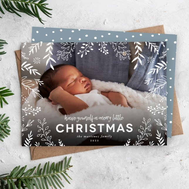 Cartão De Festividades Feliz Pequena Foto da Sobreposição Botânica de Nat (Criador carregado)