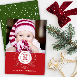 Cartão De Festividades Feliz Pequena Foto do Foco do Feliz ano novo de Na