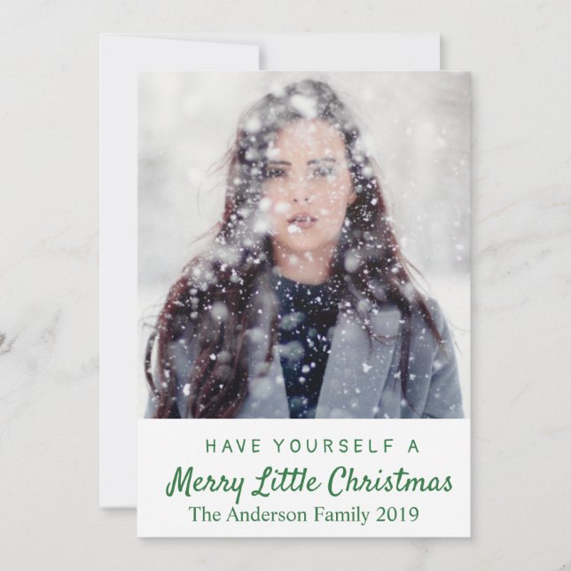 Cartão De Festividades Feliz Pequeno Natal Adicione Sua Foto (Frente)