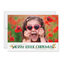 Feliz Pequeno Natal Vermelho e Dourado Holly Water