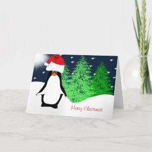 Cartão De Festividades Feliz Pinguim de Natal