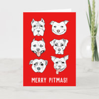 Feliz Pitmas | Pit Bull Dog Faces Natal