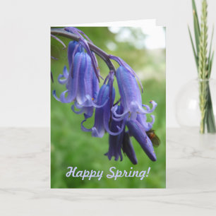 Cartão De Festividades Feliz Primavera! "Bluebells in England"